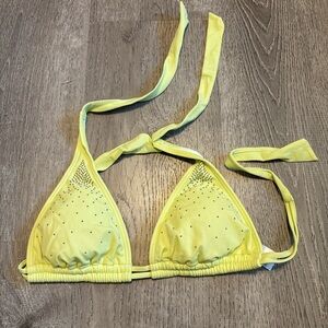 Yellow Halter Bikini Top